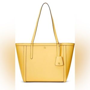 Lauren Ralph Lauren Clare Cross Hatch Leather Slim Tote Bag